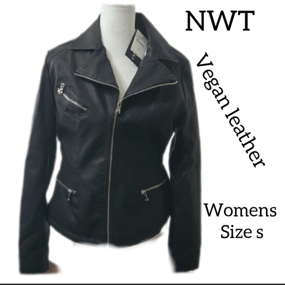 VEGAN LEATHER MOTOJACKET NWT           Size S   NORDSTROM RACK - Picture 1 of 12